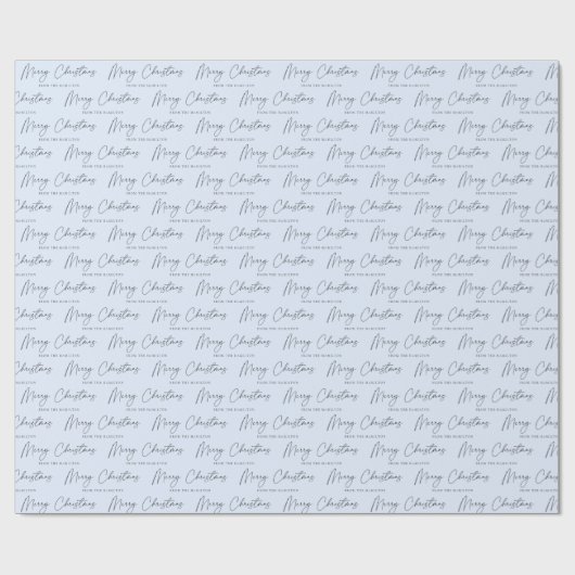 Minimalistisch Script Pastel Blauw Vrolijk Kerstfe Cadeaupapier (Vlak)