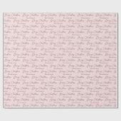 Minimalistisch Script Pastel Roze Vrolijk Kerstfee Cadeaupapier (Vlak)