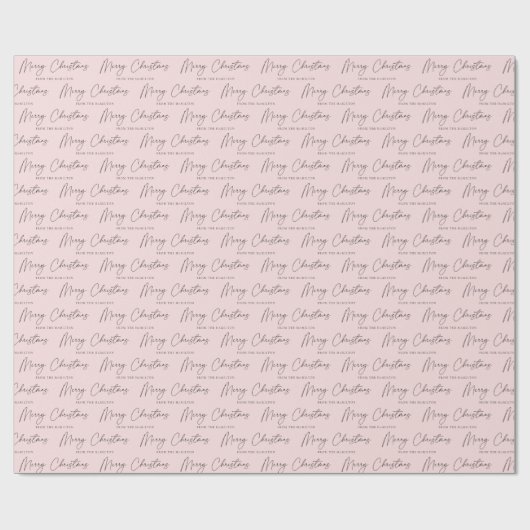 Minimalistisch Script Pastel Roze Vrolijk Kerstfee Cadeaupapier (Vlak)