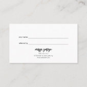 Minimalistisch script penseel wit aanbevelingskaartje (Achterkant)