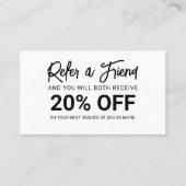 Minimalistisch script penseel wit aanbevelingskaartje (Voorkant)