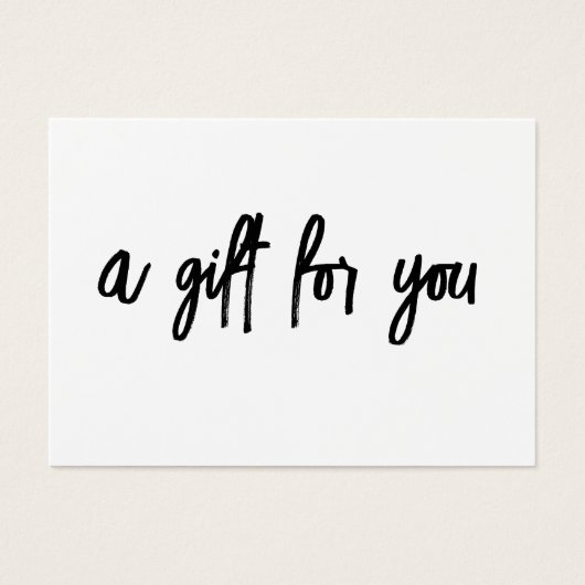 Minimalistisch script penseel wit visitekaartje (Voorkant)