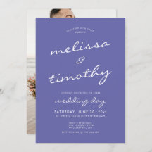 Minimalistisch script Periwinkle Blue Wedding
