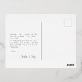 Minimalistisch script persoonlijk huwelijksbedankj folie feestdagen briefkaart (Achterkant)