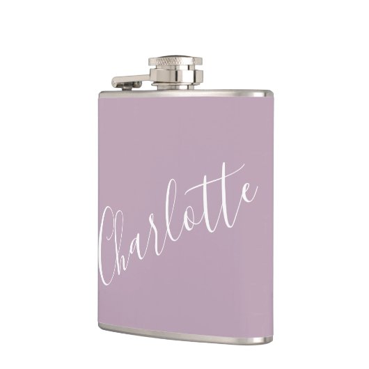 Minimalistisch script persoonlijk naam stoffig lil heupfles (Links)