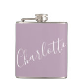 Minimalistisch script persoonlijk naam stoffig lil heupfles (Voorkant)