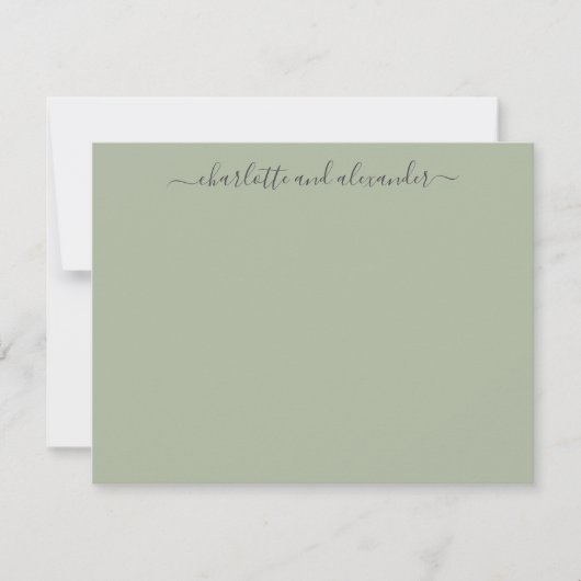 Minimalistisch script Persoonlijke koppels Jade gr Notitiekaartje (Voorkant)