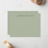 Minimalistisch script Persoonlijke koppels Jade gr Notitiekaartje (Voorkant / Achterkant in situ)