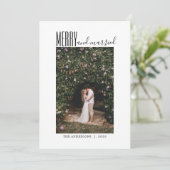 Minimalistisch Script Prettig Getrouwd Foto Kerstm Feestdagenkaart (Staand voorkant)