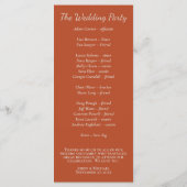 Minimalistisch Script Pumpkin Spice Programma Programmakaart (Achterkant)