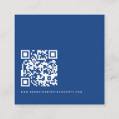 Minimalistisch Script QR Code Bruiloft Blauw RSVP Informatiekaartje (Achterkant)