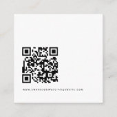 Minimalistisch Script QR Code Bruiloft Details Informatiekaartje (Achterkant)