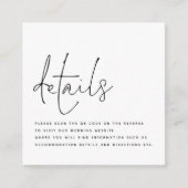 Minimalistisch Script QR Code Bruiloft Details Informatiekaartje (Voorkant)