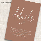 Minimalistisch Script QR-code Bruin Bruin Details Informatiekaartje