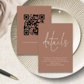 Minimalistisch Script QR-code Bruin Bruin Details Informatiekaartje