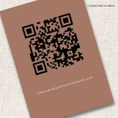Minimalistisch script QR-code Bruin RSVP bruiloft Kaartje