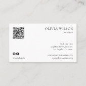 Minimalistisch script QR-code mosterdgeel Visitekaartje (Achterkant)