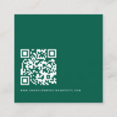 Minimalistisch Script QR Code Wedding Emerald RSVP Informatiekaartje (Achterkant)