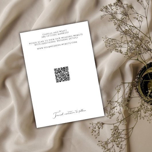 Minimalistisch Script Religious Cross Rings QR-cod Kaart