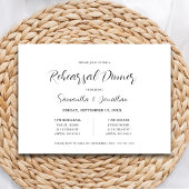 Minimalistisch script repetitie diner kaart