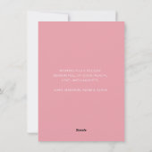 Minimalistisch script roze huis kerst plat feestdagenkaart (Achterkant)
