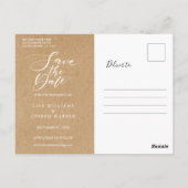 Minimalistisch Script Rustiek Kraft Bewaar de Datu Briefkaart (Achterkant)