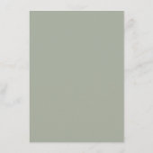 Minimalistisch script Sage Green bruiloft receptie Menu (Achterkant)