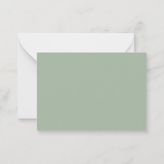 Minimalistisch Script Sage Green Two Border Monogr Notitiekaartje (Achterkant)