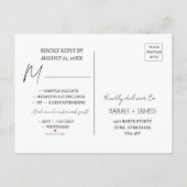 Minimalistisch script Sage Greenthe Night Before R Uitnodiging Briefkaart (Achterkant)