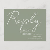 Minimalistisch script Sage Greenthe Night Before R Uitnodiging Briefkaart (Voorkant)