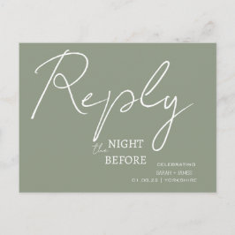 Minimalistisch script Sage Greenthe Night Before R Uitnodiging Briefkaart
