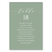 Minimalistisch Script Sage Groen Bruiloft Zitschem Kaart (Achterkant)