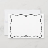 Minimalistisch Script Schattige Bow Heart Lijst RS RSVP Kaartje (Achterkant)