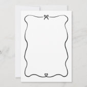 Minimalistisch Script Schattige Bow Heart Lijst We Kaart (Achterkant)