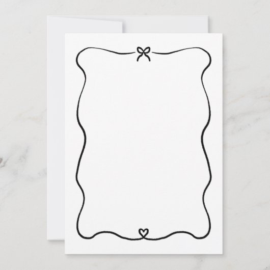 Minimalistisch Script Schattige Bow Heart Lijst We Kaart (Achterkant)