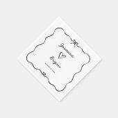 Minimalistisch Script Schattige Bow Heart Lijst We Servet (Hoek)