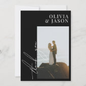 Minimalistisch script Simple Weduwfoto Hartelijk d Kaart (Voorkant)