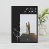 Minimalistisch script Simple Weduwfoto Hartelijk d Kaart (Staand voorkant)