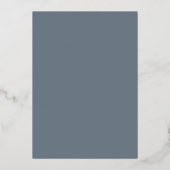 Minimalistisch Script Slate Grey Wedding Folie Uitnodiging (Achterkant)