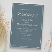 Minimalistisch Script Slate Grey Wedding Kaart