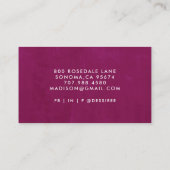 Minimalistisch script Smoky Deep Raspberry Simple Visitekaartje (Achterkant)