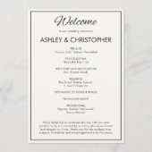 Minimalistisch Script Soft White Wedding Programmakaart (Voorkant)
