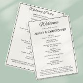 Minimalistisch Script Soft White Wedding Programmakaart