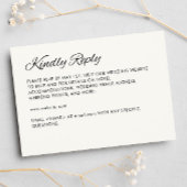 Minimalistisch Script Soft White Wedding RSVP Kaartje
