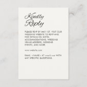 Minimalistisch Script Soft White Wedding RSVP Kaartje (Voorkant)
