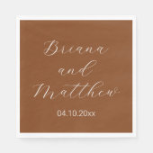 Minimalistisch script Terracotta bruiloft Servet (Voorkant)