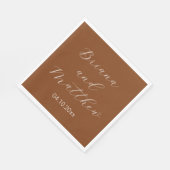 Minimalistisch script Terracotta bruiloft Servet (Hoek)