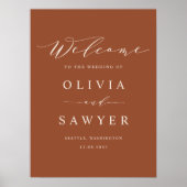 Minimalistisch script Terracotta bruiloft welkom Poster (Voorkant)