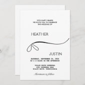 Minimalistisch script Traditionele bruiloft uitnod Kaart (Voorkant / Achterkant)