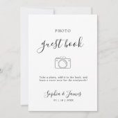 Minimalistisch Script Trouwfoto Guestbook Sign Kaart (Voorkant)